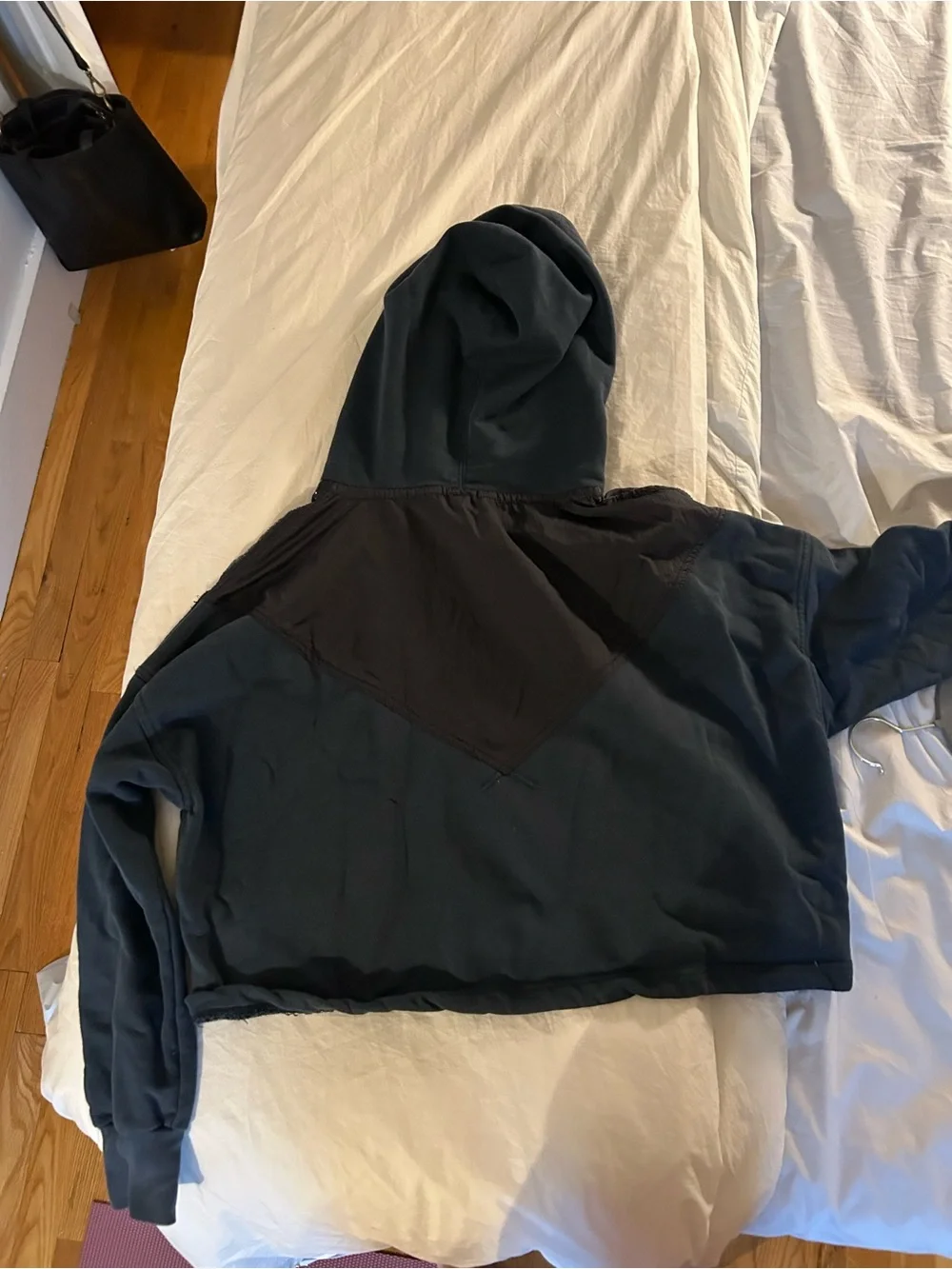 Free people cropped navy zip up hoodie